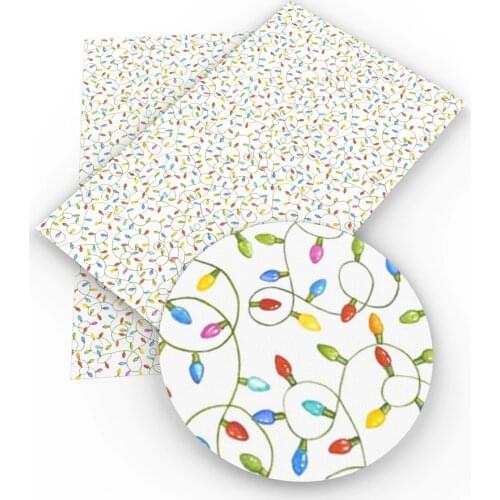 David accessories 20*33cm Christmas vinyl Faux Artificial Synthetic Leather Fabric Deer DIY Sewing Garment bags knot-bow,1Yc4270