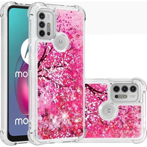 Glitter Love Heart Sequins Quicksand Phone Case For MOTO Edge s G30 10 9 E7 6 G Stylus Play power 2021 Dynamic Liquid Case Cover