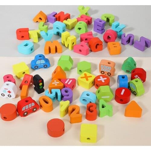 Lacing Beads for Preschool Kids Stringing Threading Occupational Therapy Toys for Kids 3 4 5 6 7 8 Year Old Fine Moto111