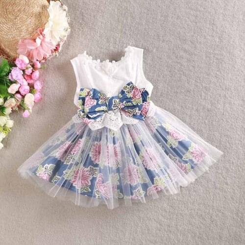 2-6 Year Kids cute Princess lace dress, Bow butterfly Big Flower Ruffled Children Girls Dresses Sundress high quality baby dress