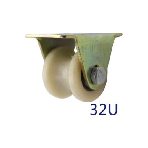 Wheel Diameter:32mm (1.2inch) U Groove Wheel Nylon Mute Sliding Door Pulley Door Bearing Steel Rail Wheels