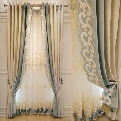 Europe Luxury embroidery Blackout curtain For the living Room Bedroom Curtain Window Blinds for Kitchen curtain Window treatment