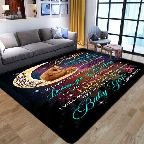 Flannel Throw Carpets to My Daughter Son Letter 3D Print Rugs Dad Mom for Encourage and Love Daughter Air Mail Floor Mat/Blanket