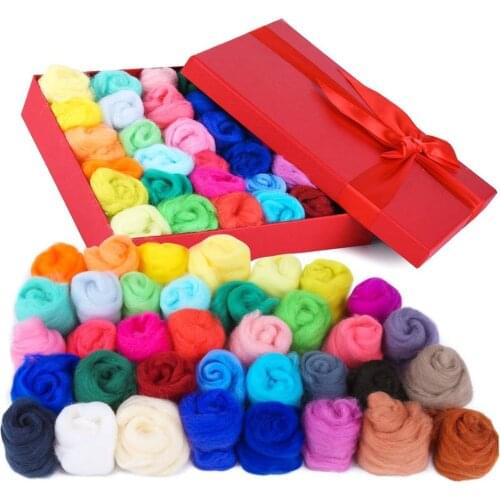 Imzay 36 Colors Wool Roving For Needle Felting, Needle Felting Wool With Gift Box, Fibre Wool Yarn Roving As Christmas gifts