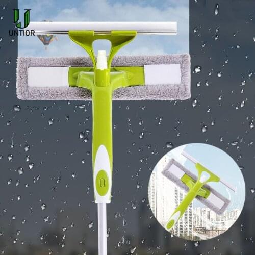 UNTIOR Glass Cleaning Tool Double-sided Telescopic Rod Window Cleaner Mop Squeegee Wiper Long Handle Rotating Cleaning Squeegee