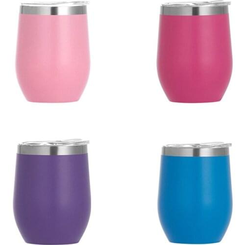 Wine Coffee Mug 12oz Wine Tumbler Cup With Seal Lids Stainless Steel Double Wall Vacuum Thermos Beer Cup For Christmas Gift