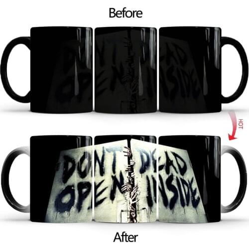 1Pcs New 350ml The Walking Dead Color Changing Mug Novelty Creative Ceramic Cup Gift for Family Children Friends Birthday Party