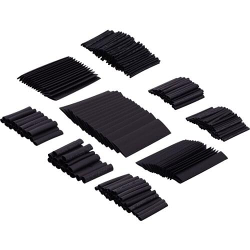 LETAOSK High Quality 328pcs 8 Sizes Black Polyolefin Heat Polyolefin Shrink Tube Tubing Wrap Sleeve Set Combo