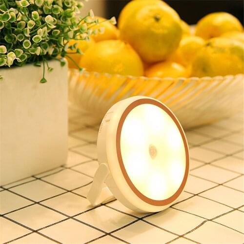 LIGINWAAT Human Body Induction Led Lamp Wireless Cute Cat Ear Human Body Induction Lamp USB Charging Motion Sensor Night Light