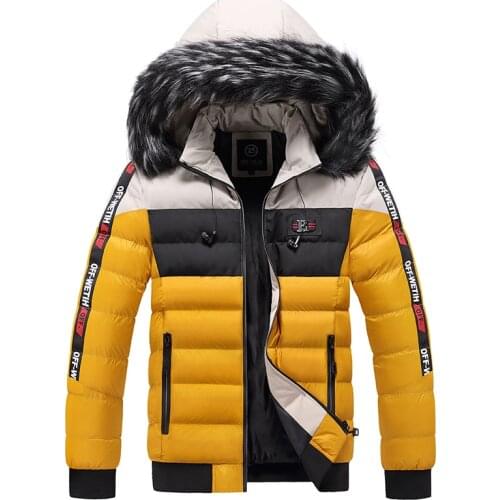 2020 Men Winter Parkas Coats Warm Thick Fur Collar Jackets Casual Hooded Parkas Men Patchwork Detachable Overcoats Mens Clothing