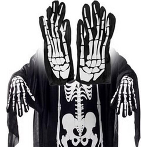 New Fashion Halloween Horror Skull Claw Bone Skeleton Goth Full Gloves Winter Gloves Women Men Driving Glove