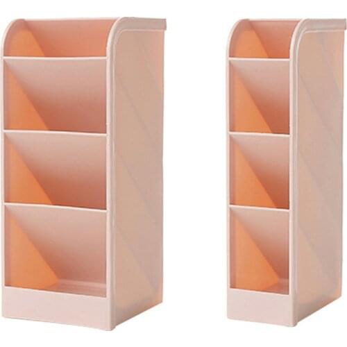 New Creative 4 Grid Sub-grid Plastic Desk Organizer Desktop Office Pen Pencil Holder Makeup Storage Tray