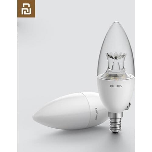 Original Philips Smart Candle Shape LED Lamp E14 Bulb Light White 3.5W 0.1A 220-240V 50/60Hz Wifi Remote Control For Mi home App