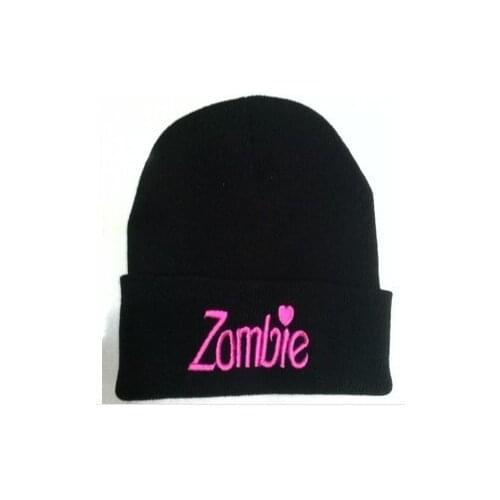 Fall and Winter Men and Womens Zombie Embroidery Knitted Wool Warm Elastic Beanies Hat Hip-Hop Acrylic Skullies Cap RX081