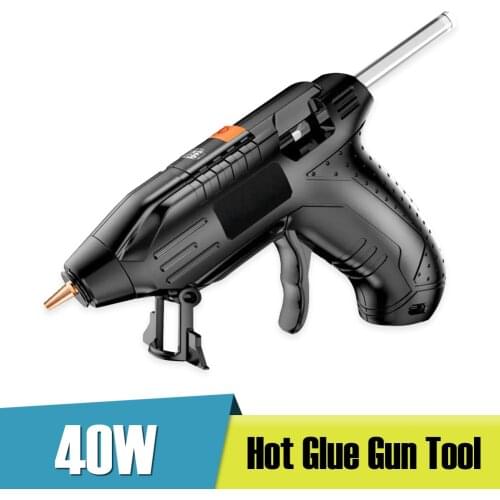 40W Hot Melt Glue Gun+Glue Sticks(10/40pcs) Set Cordless Rechargeable Hot Glue Applicator Home Improvement Craft Kit DIY Tools