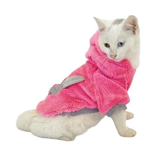 Fluffy Pink Bunny Hooded Sweatshirt Cat Süeteri Cat Outfit SIZE XL is LOCATED