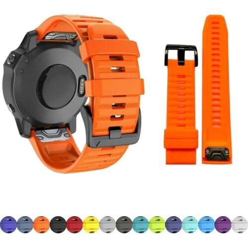 26 22mm Sport Silicone Watchband Wriststrap for Garmin Fenix 6X 6 Pro 5X 5 Plus 3 HR EasyFit Quick Release wirstband Watch Strap