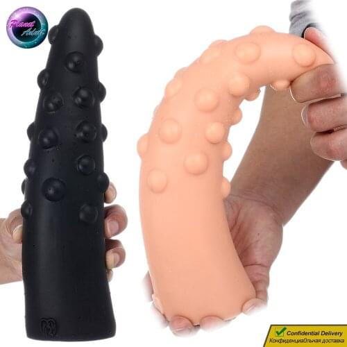 Bump Rhino Horn Anal Plug Dildo Masturbator PVC Butt Stopper Anus Prostate Pussy Masturbation Sex Toys for Women Lesbian Gay Men