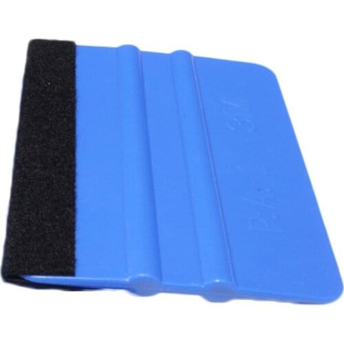 Blue Portable Felt 10 x 7cm Edge Squeegee Car Vinyl Wrap Application Tool Scraper Decal Auto Car Cleaning Car Brush Accessories