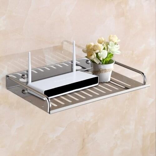 Living Room Stainless Steel TV Set-Top Box Wireless Router Box Wall Hanging Multi-Functional Shelf Bracket Storage Box