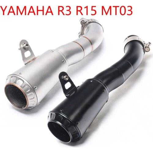 Universal Motorcycle Modified Exhaust Muffler Stainless Steel Pipe Fried Street For YAMAHA R3 YZF-R3 2015 2016 2017 Slip-on