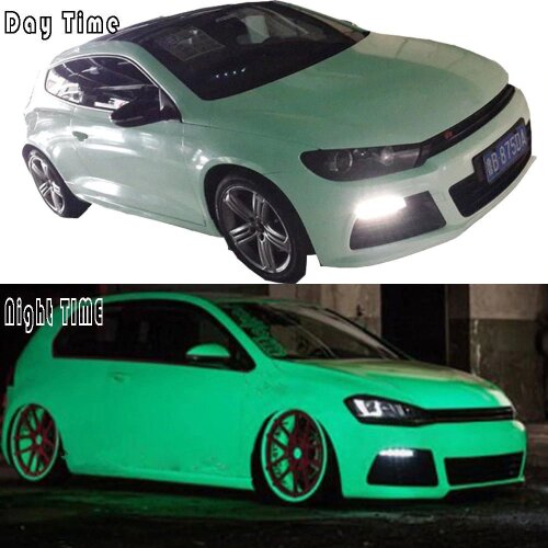 60"x12"/1.52x0.3m Car Styling Luminous Glow in the dark Green/Blue Car Wrap Vinyl with Air Bubble free DIY