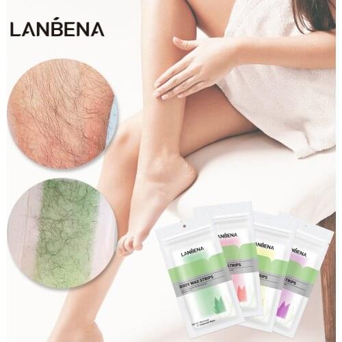 LANBENA 10pc Hair Removal Wax Strips Body Face Leg Underarm Natural Beeswax Depilation Uprooted Silky All Body Hair Removal Tool