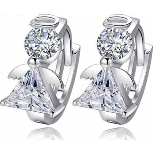 Top Quality Silver 925 Girl Earrings Jewelry Bright Crystal Goldfish Hoop Earring For Women Birthday Gift Charm CZ Earrings Lady