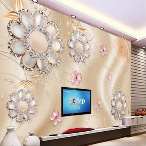 Wellyu Custom large fresco gold gorgeous jewelry diamond diamonds 3d 3d TV background wall non-woven fabric wallpaper