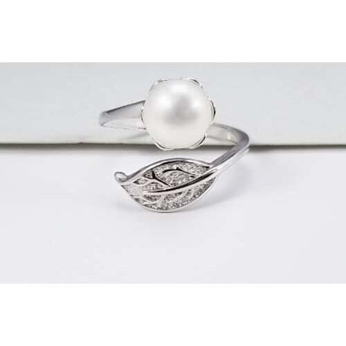 10Pcs/Lot Real Pearl Rings For Women 925 Sterling Silver Rings Mounts With Freshwater Pearl Mix 10 Colors Pearl Adjustable PR011