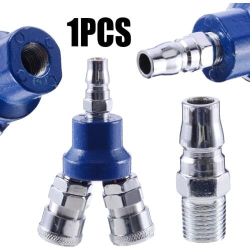 High Strength 2 Way Quick Connector C-type 0.90" Air Compressor Manifold Multi Hose Coupler Fitting Pneumatic Parts