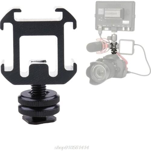 3 Hot Shoe Mount Adapter Dual Screws Bracket Stand Holder for DSLR Camera for LED Microphone Monitor Flash Light D17 20 Dropship
