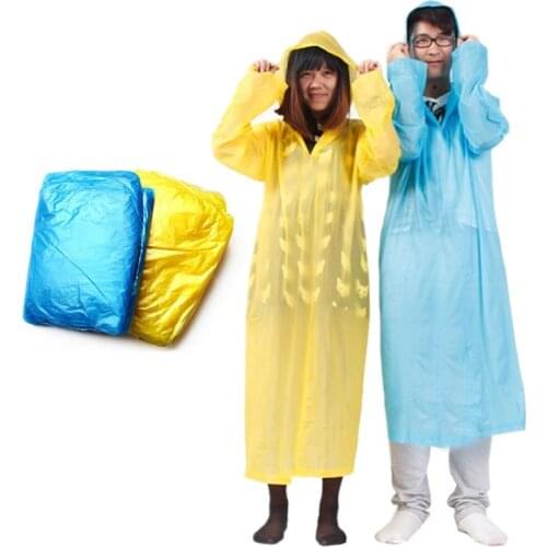 5Pcs Adult One-Time Emergency Waterproof Cloth Raincoat Women Men Outdoor Travel Rain Clothes Random Color