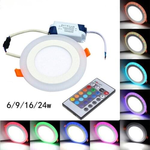 6W 9W 16W 24W RGB Color Downlight With Remote Control Features LED Panel Bulbs lights lamps AC85-265V LED indoor light
