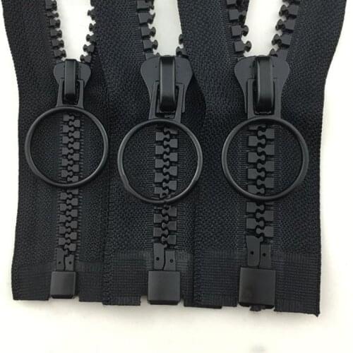 60-200cm 5# 8# 10# Resin Open-End Double Slider Zippers Down Jacket Plastic Zip DIY Garment Sew Zips Two-way Opening Tail Zipper