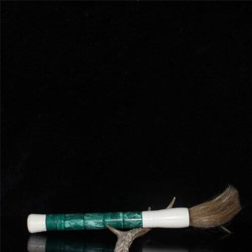 Antique collection of stone bone inlaid with green tendons, Mao inlaid with pen, Langhao large regular script calligraphy articl
