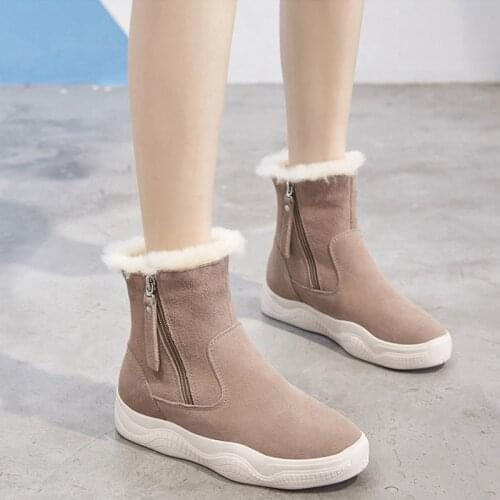 2021 Winter Snow Boots Women Ankle Boots Genuine Leather Warm Shoes Cold Winter Women Ankle Boots Female Snow Booties A1667