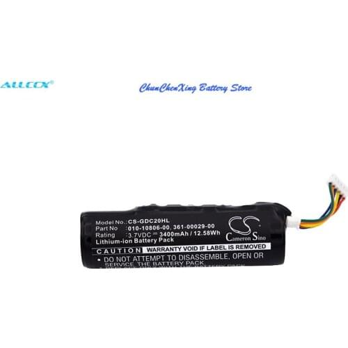 Cameron Sino 3400mAh Battery 010-10806-00,010-10806-01,010-10806-20,361-00029-00 for Garmin DC20, DC30, DC40, Dog Tracking DC 20