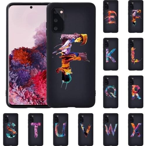 Paint Initial Name Pattern Phone Case for Samsung S8 S9 S10/S10 Plus Samsung S20/S20 Plus Soft Silicone Luxury Anti-drop Cover
