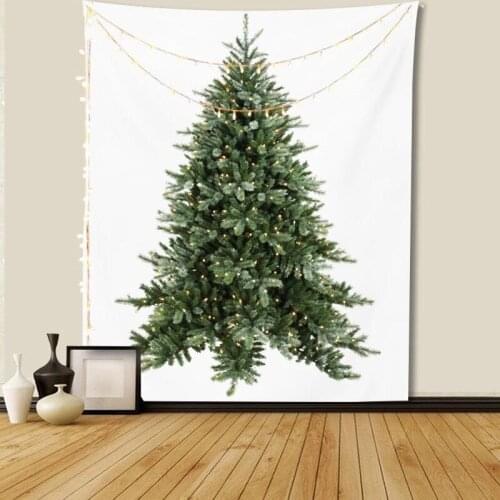 Christmasx Green Tree Print Tapestry Wall Hanging Living Room Background Modern Beach Cover Tablecloth Home Decor Various Sizes