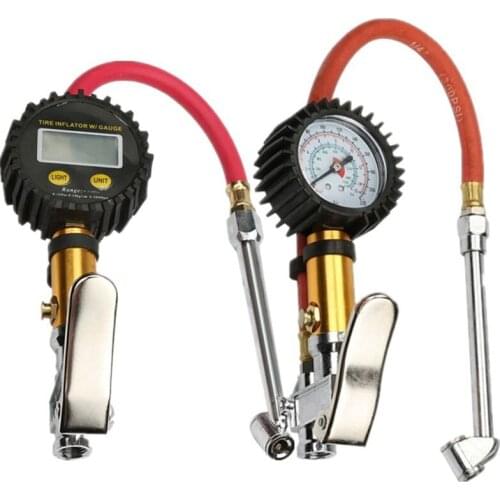 Digital Car Air Tire Gauge Inflator Meter Pressure Manometer With Pvc Pipe Hose For Air Compressor For Charging Car Truck Suv
