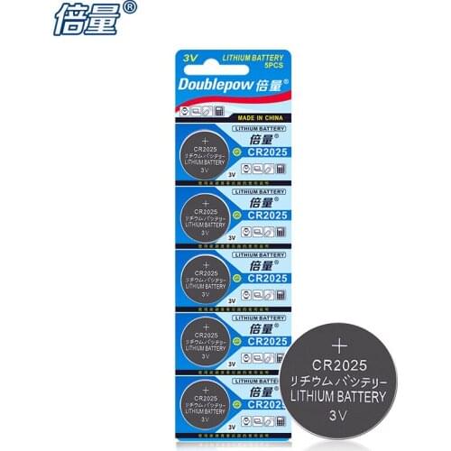 Doublepow 5 grains.. Button battery CR2025 lithium battery 3V, car key remote control, watch universal button battery original