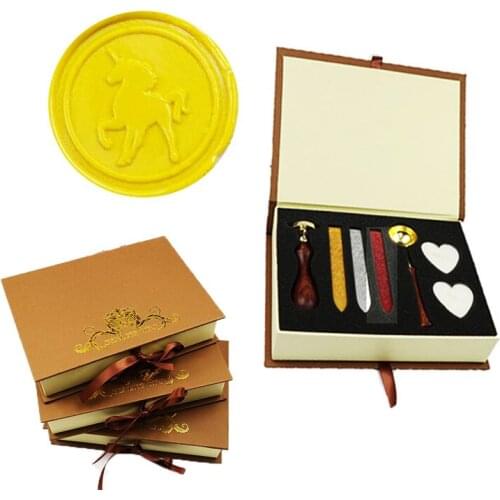 Unicorn Wax Seal Stamp Set Vintage Classical Wax Stamp Kit for Cards Envelopes Invitations Wine Packages