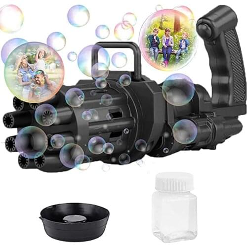 Electric Bubble Machinex Gatling Bubble Gun Kids Automatic Soap Bubble Blowing Fidget Toys Gun Outdoor Game Children Fun Sports