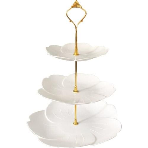 European Three-Layer Fruit Plate Cake Rack Kitchen Living Room Dessert Vegetable Storage Rack Wedding Birthday Fruit Shelf Tray