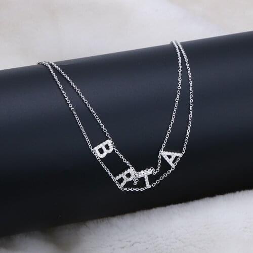 Lateefah Personalize Choker Custom Necklace 9MM Crystal Name Necklace Heart Necklace Women Pendant Name Letter Necklace