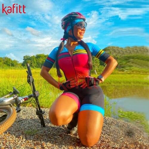 Kafitt summer new breathable cycling jersey jumpsuit womens cycling jersey short-sleeved temperament Clothes casual suit