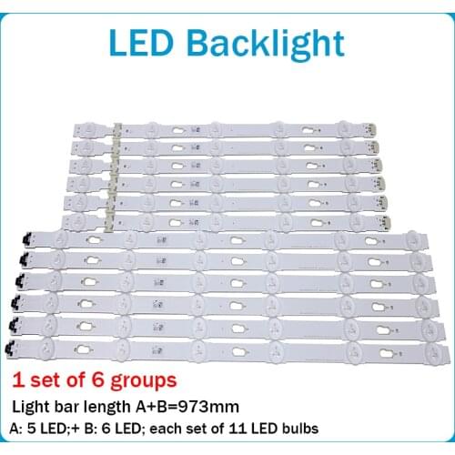 Nuevo Kit 12 piezas tira de luz LED para samsung UE48JU6000 BN96-34793A BN96-34794A S_5U75_48_FL_R6 S_5U75_48_FL_L5 LM41-00121G