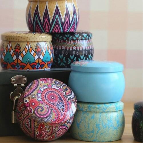 Tea Containers Japanese-Style Herbal Tea Cans Candy Snacks Small round Cans Mini Portable Tinplate Cans Packing Box