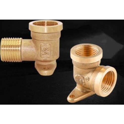 Brass 1/2" Female x 1/2" Male BSP Thread 90 Degree Elbow Can Fixed Water Pipe Connector Plumbing with Base Plate